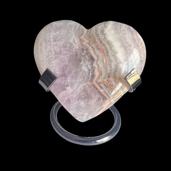 Amethyst Crazy Lace Heart with Stand‎ - Picture 11 of 11